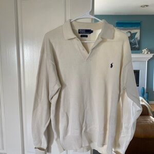 Vintage Polo Ralph Lauren 100% Cotton Cream Button Sweater
